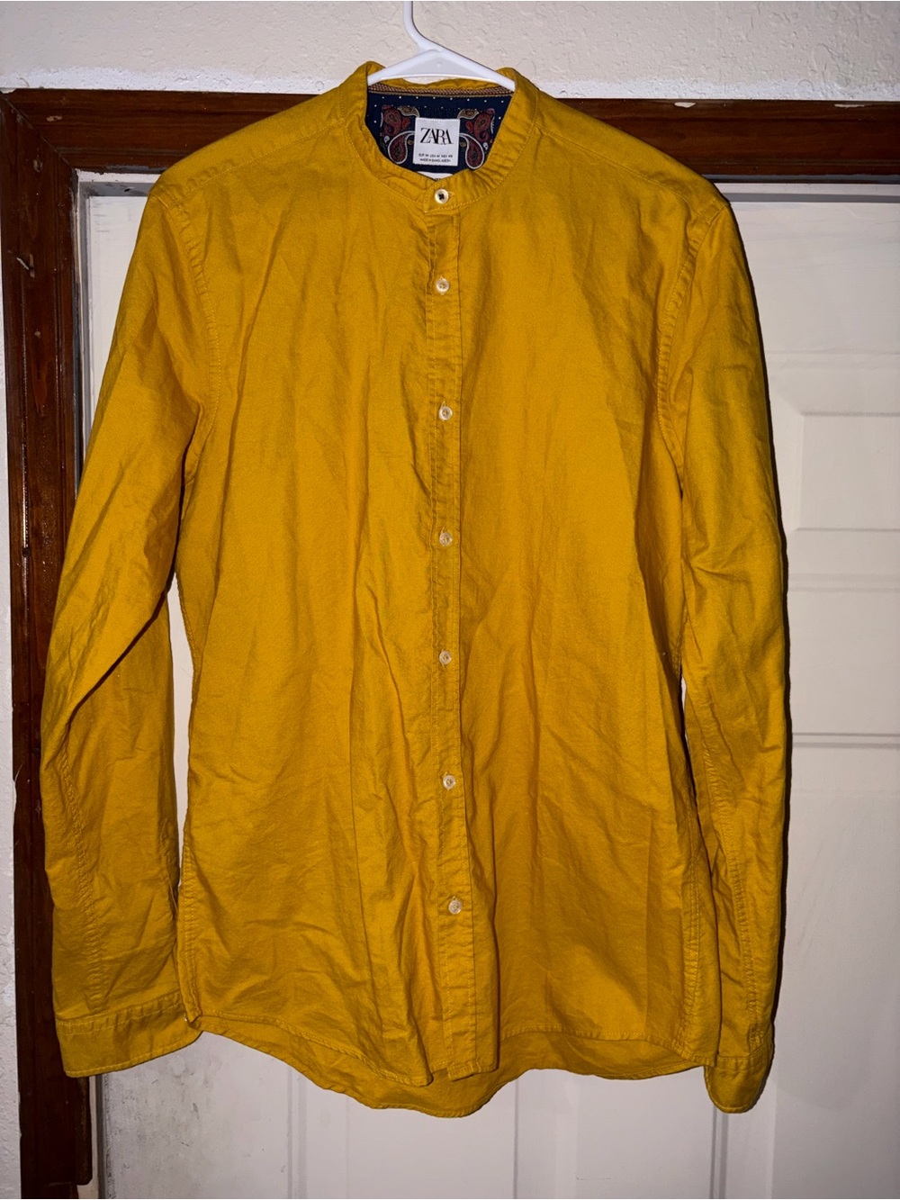 Zara Men’s Mustard Yellow Lightweight Shirt Jacket